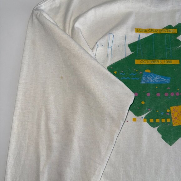 Vintage 1986 Santa Cruz Sentinel Tin Man Triathlon Long Sleeve Shirt Size Large - Picture 8 of 11